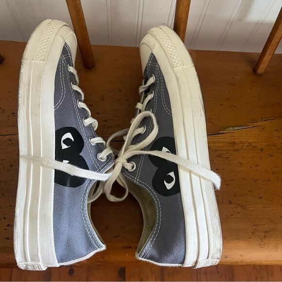 COMME DES GARÇONS PLAY CONVERSE CHUCK TAYLOR LOW GREY 9 - Picture 6 of 12